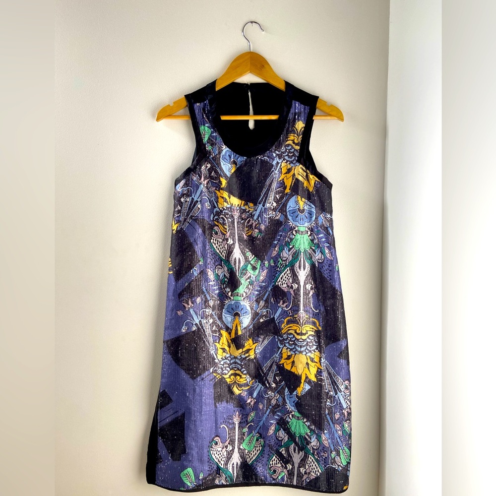 Custo Barcelona Dress Size 38 Silk with Sequin Detail